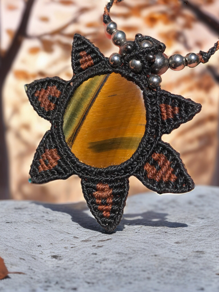 Tigereye macrame  pendant