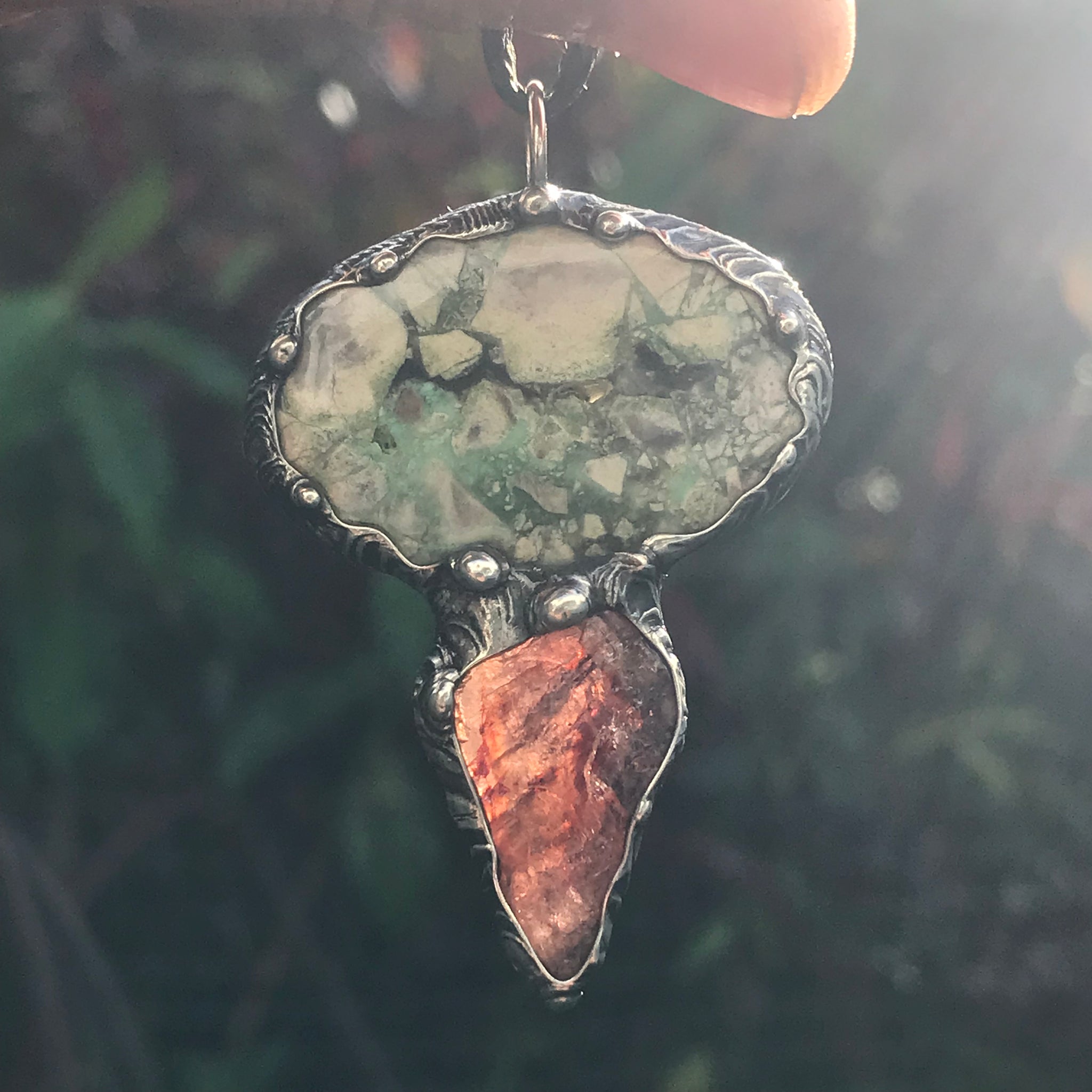 Variscite and Australian Zircon pendant