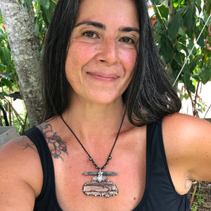 Statement Zebrastone triple crystal Pendant adorned with lightning ridge opal a twisty  Tree of Life