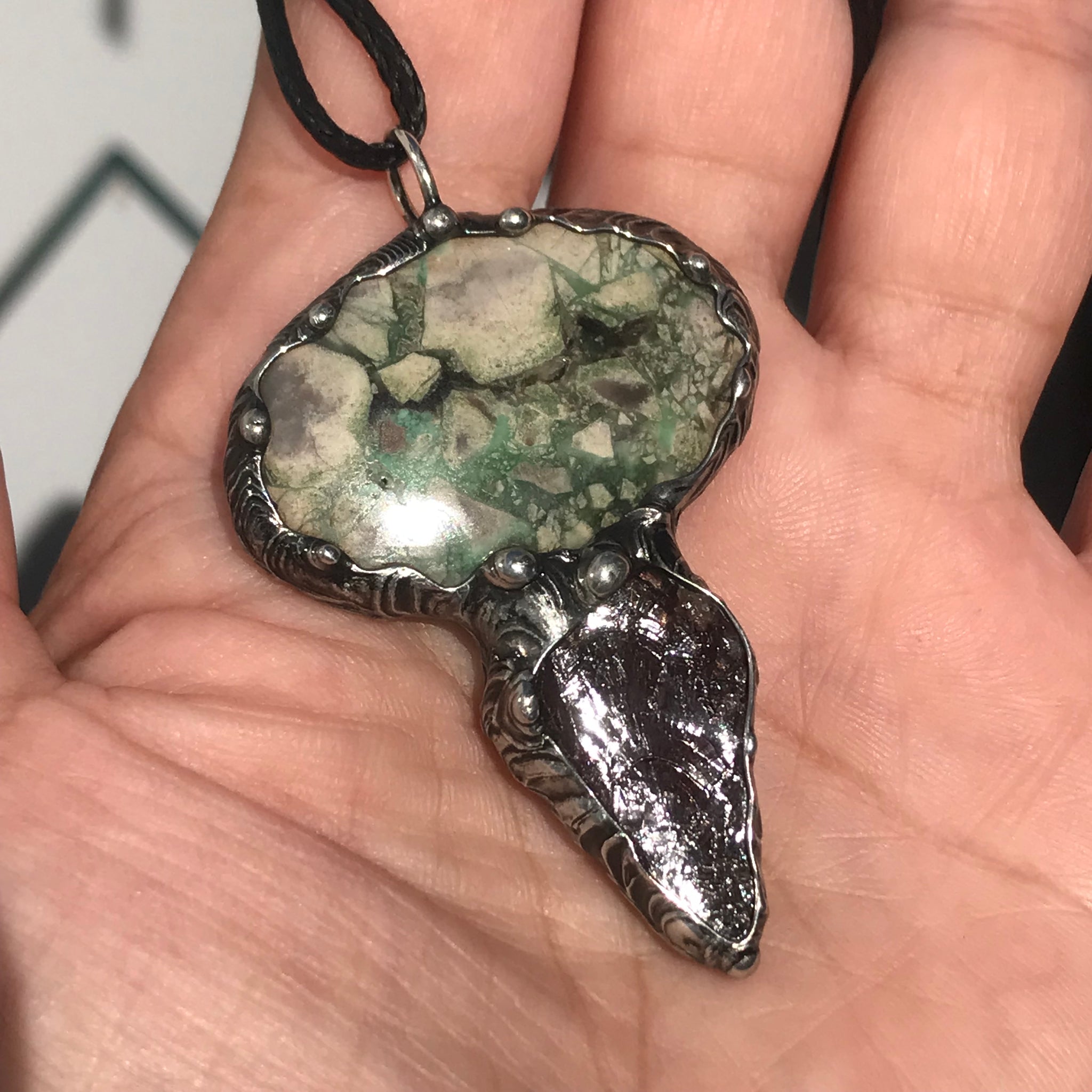 Variscite and Australian Zircon pendant
