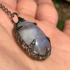 Rainbow Moonstone statement pendant