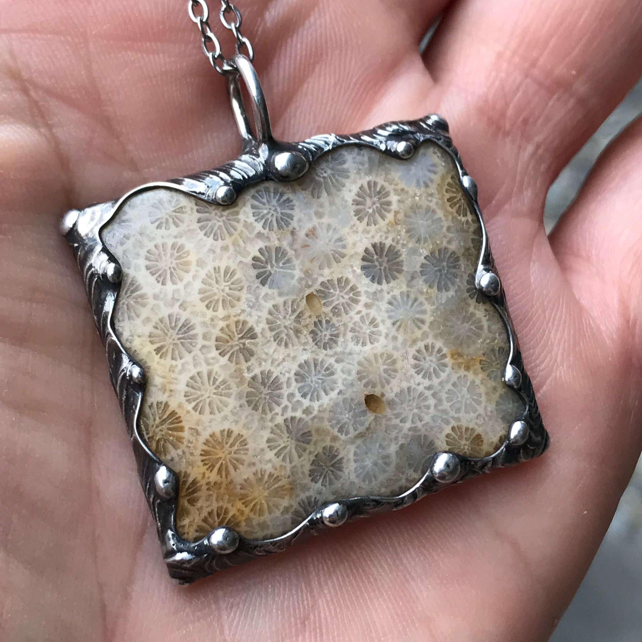 Fossilised Coral Pendant