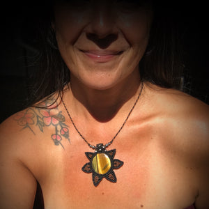 Tigereye macrame  pendant