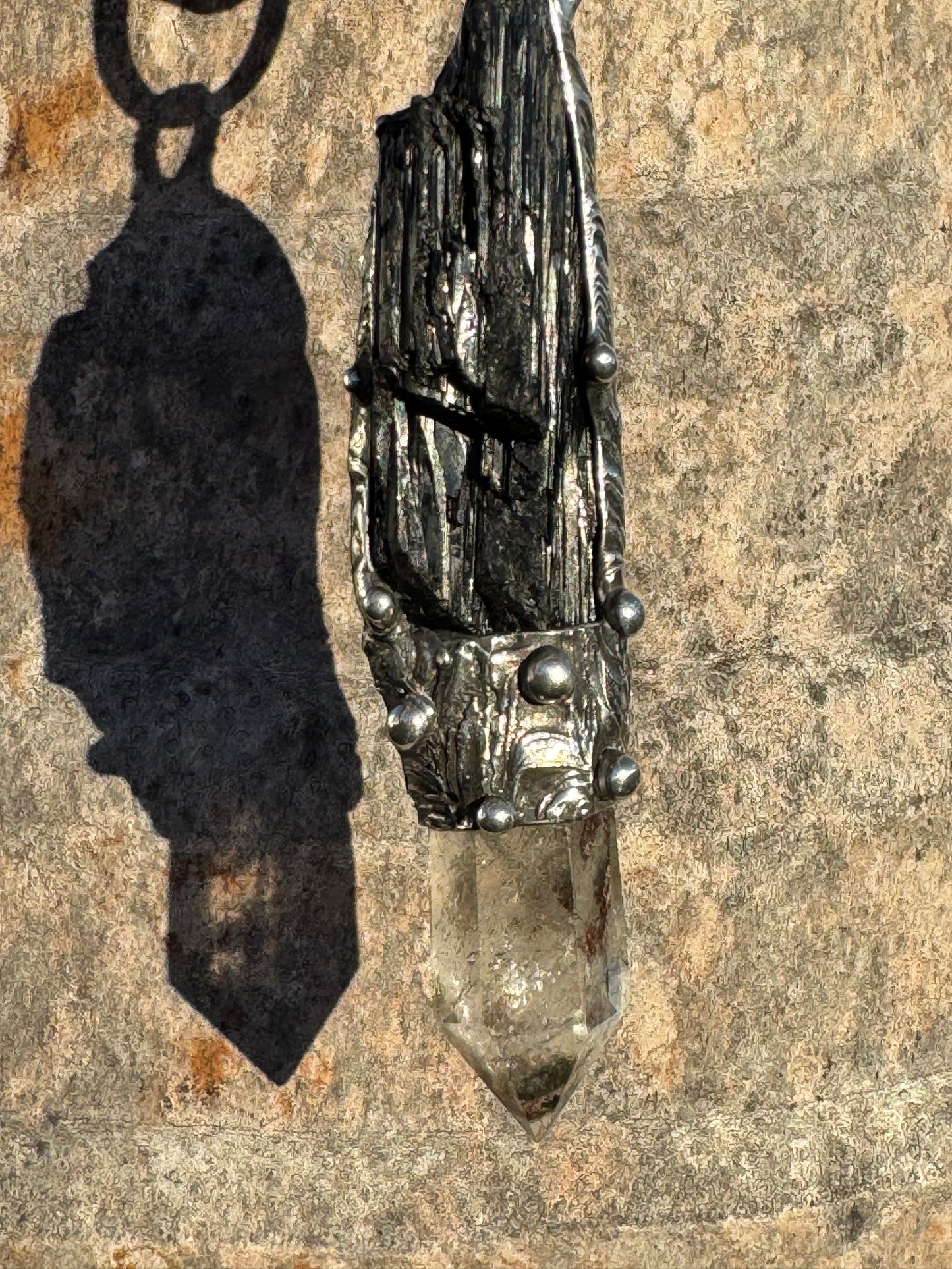 Black Tourmaline and Lodalite guardian scepter