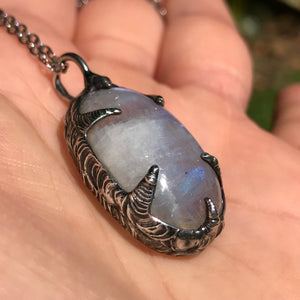 Rainbow Moonstone statement pendant