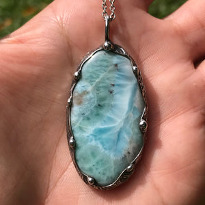 Larimar crystal pendant