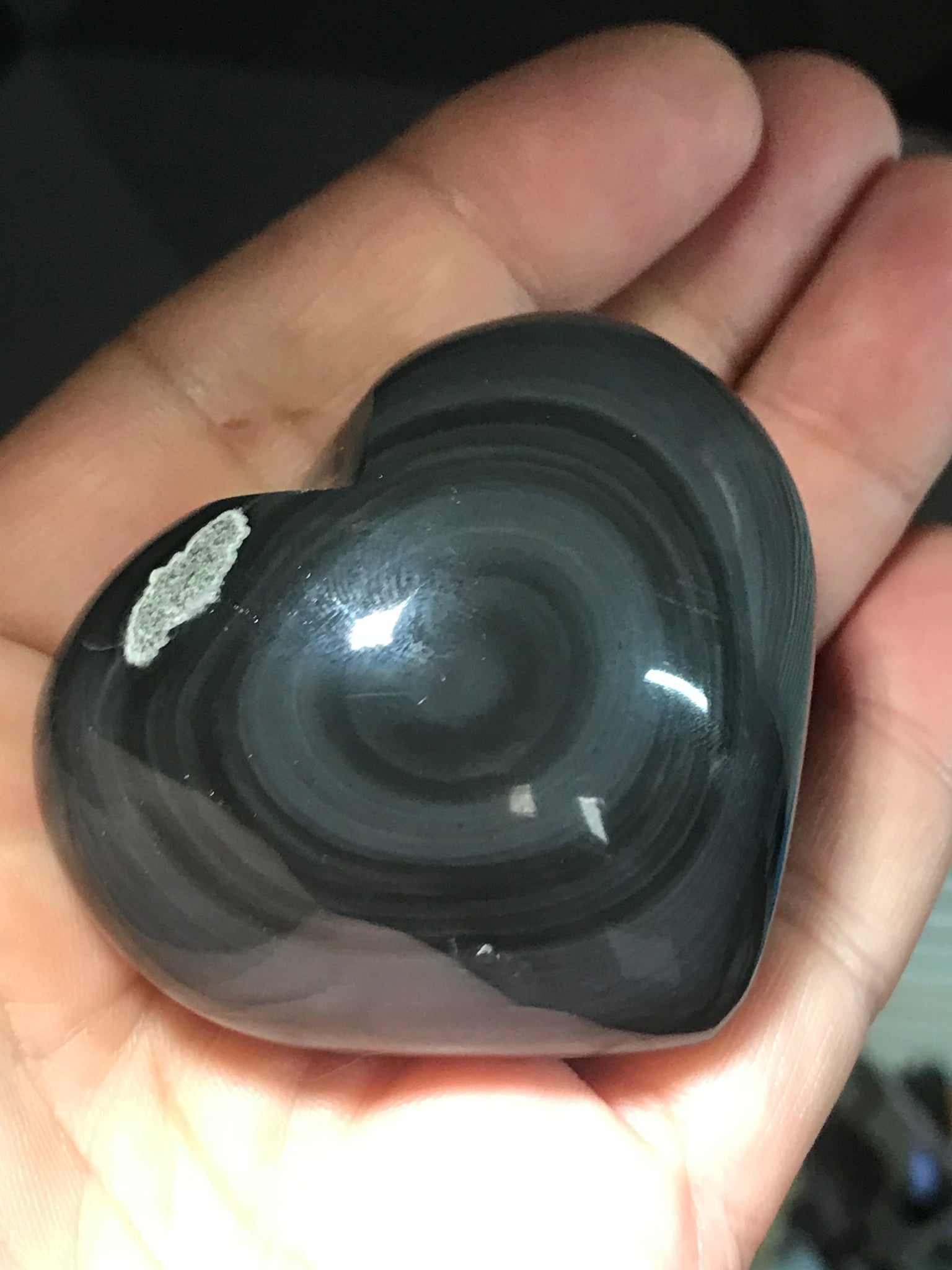 Rainbow Obsidian Crystal Heart