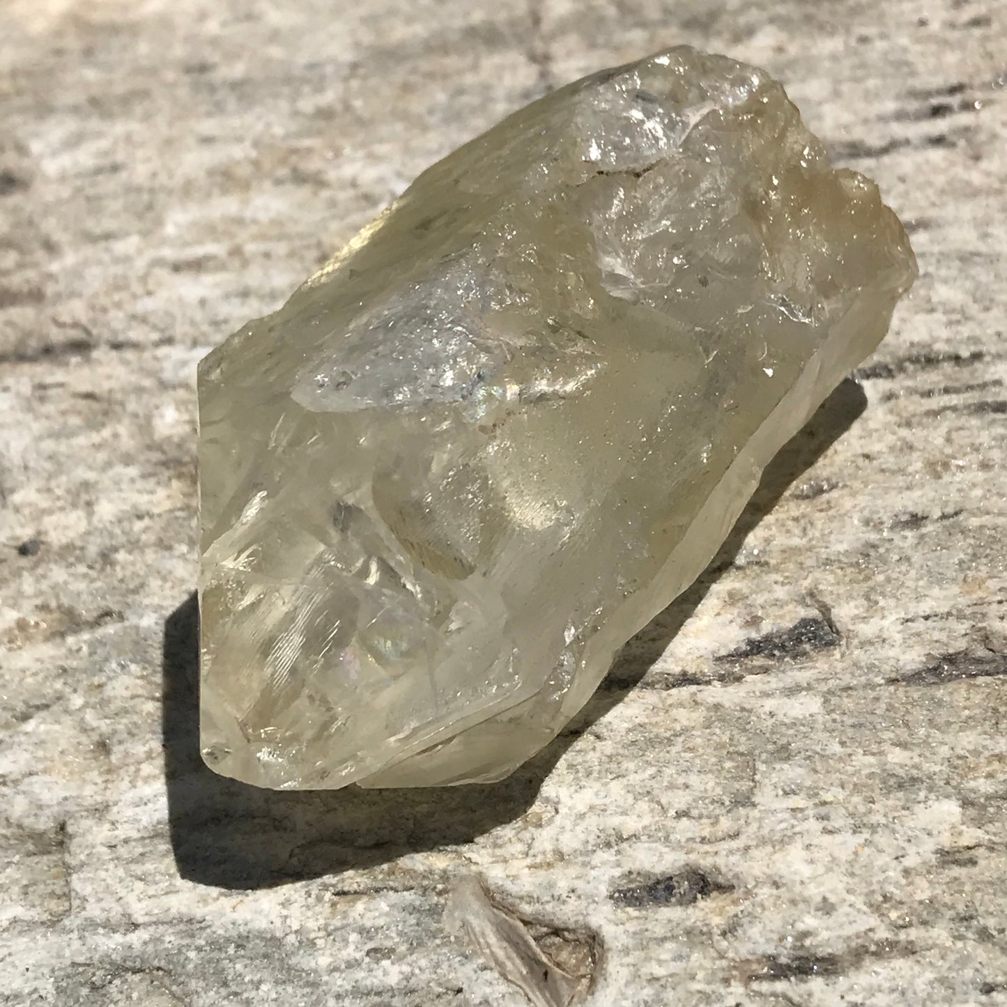 Natural Citrine point with Rainbows