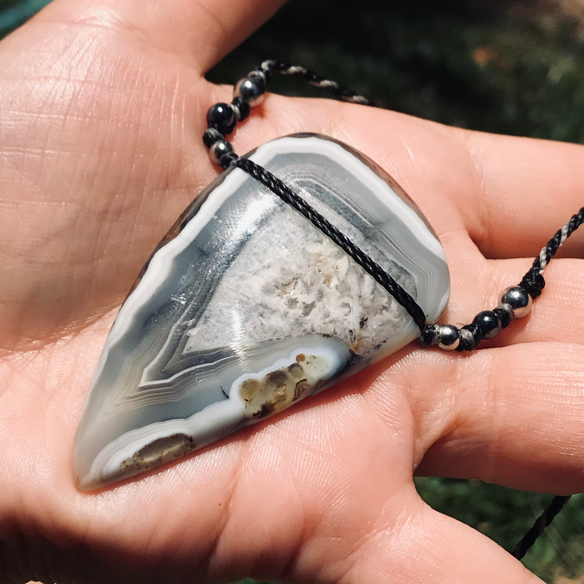 Quartz infused Agate pendant