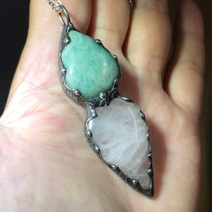 Amazonite and Rosequartz