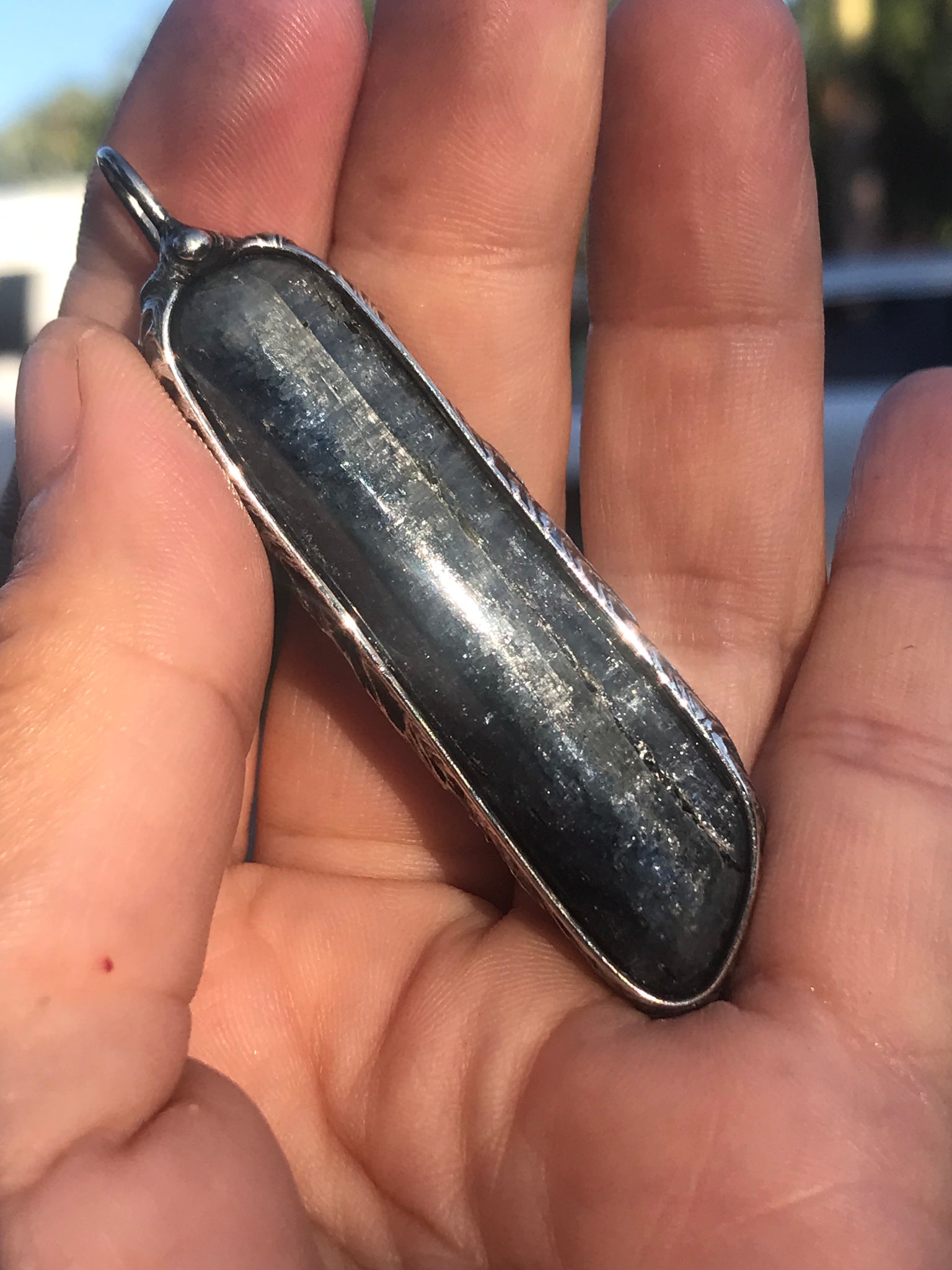 Blue polished Kyanite