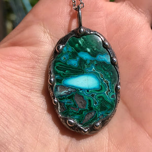 Chrysocolla - Malachite pendant