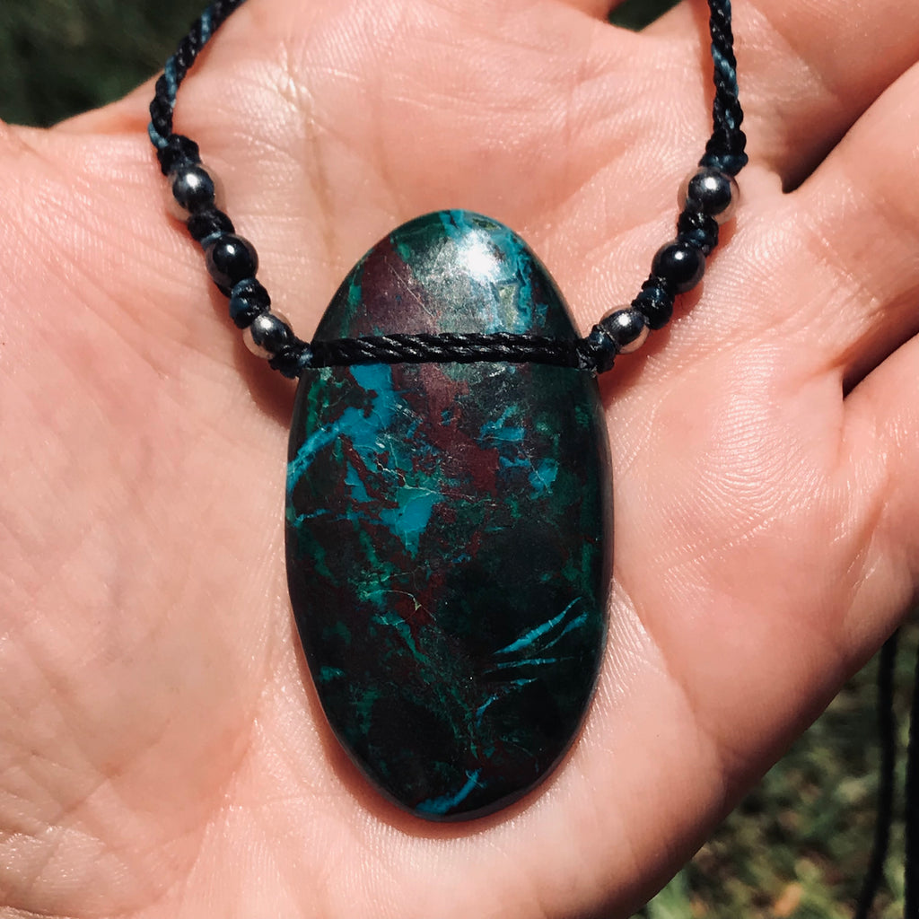 Chrysocolla and Azurite pendant