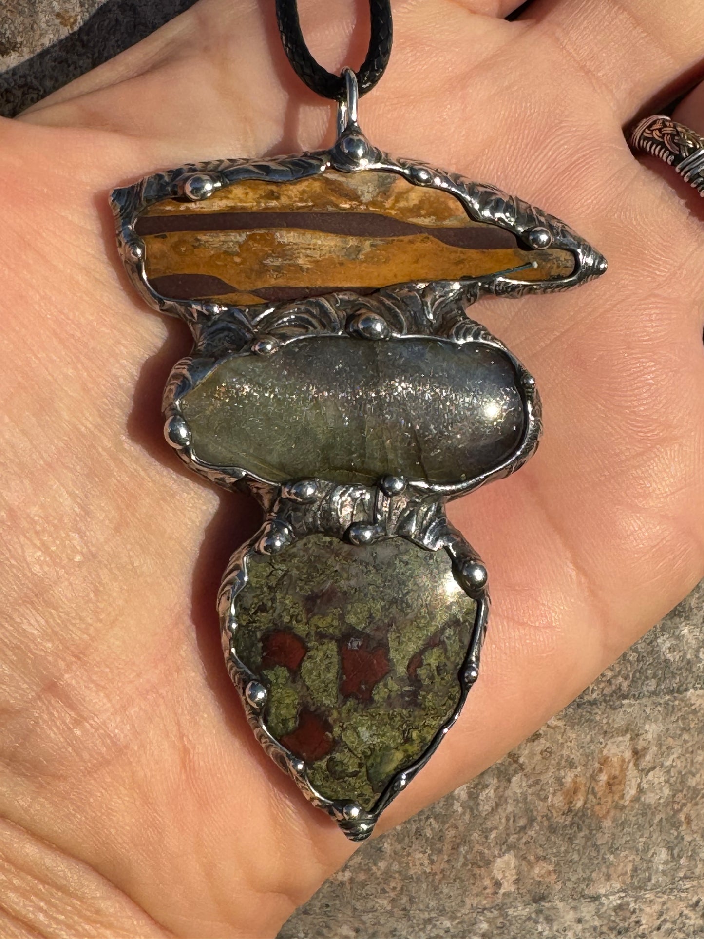 The Striped Earth Oracle-an Australian statement pendant