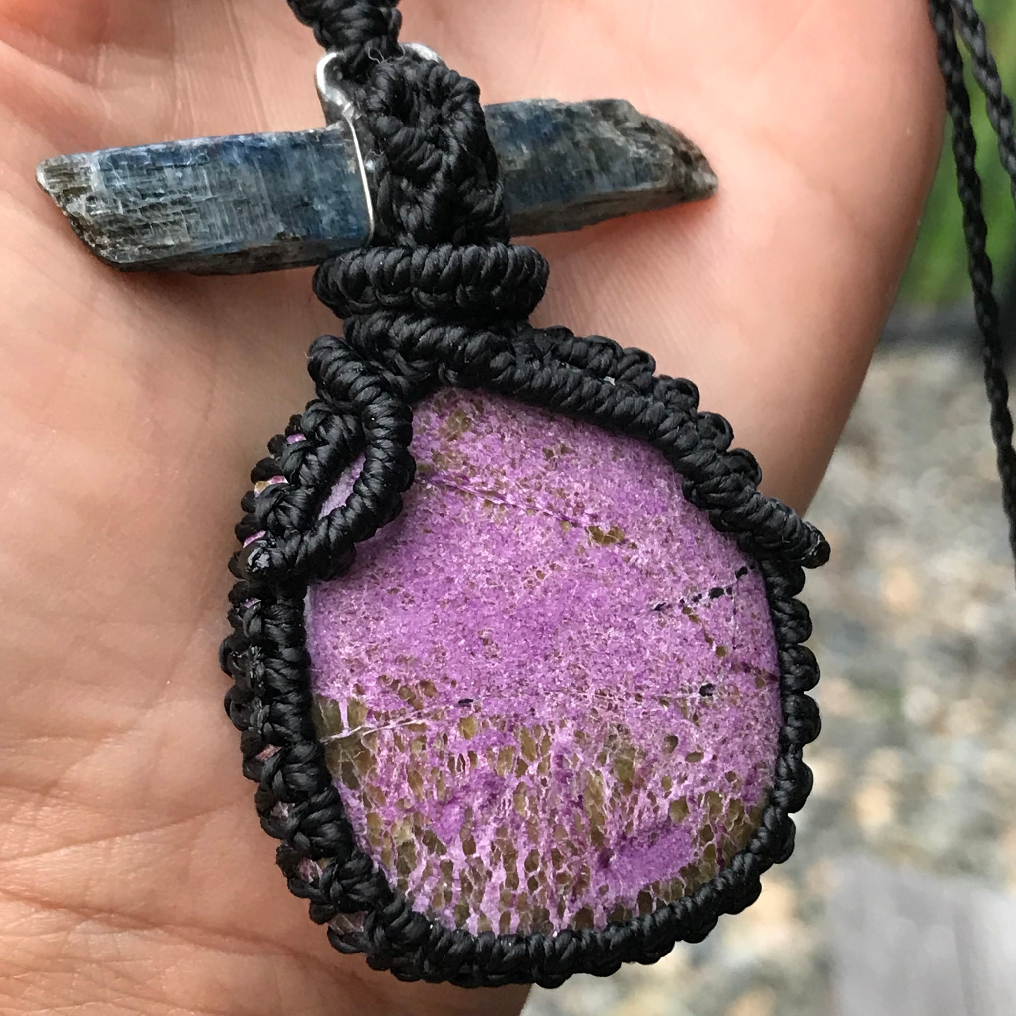 Purple Stichtite and polished Kyanite