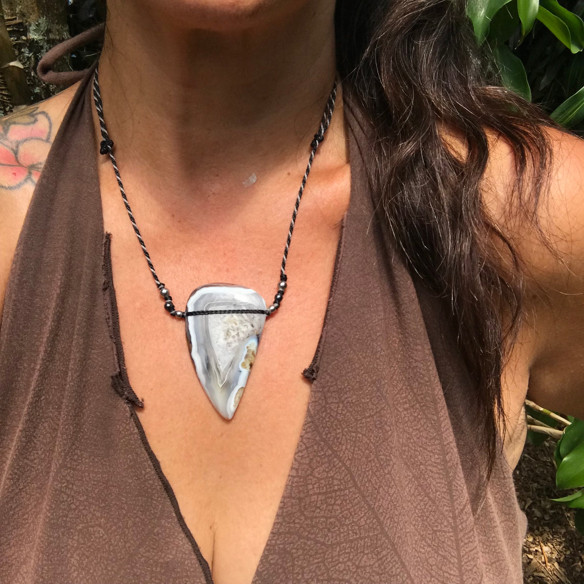 Quartz infused Agate pendant