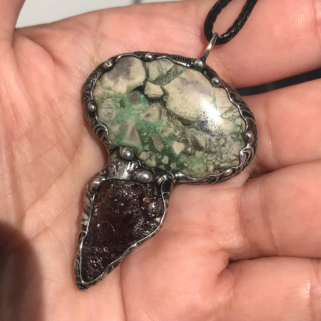 Variscite and Australian Zircon pendant