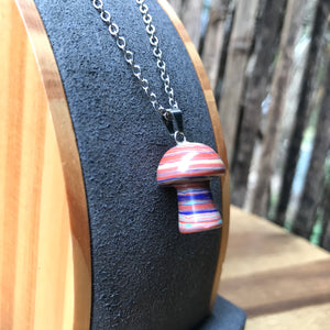 Rainbow mushroom pendant.