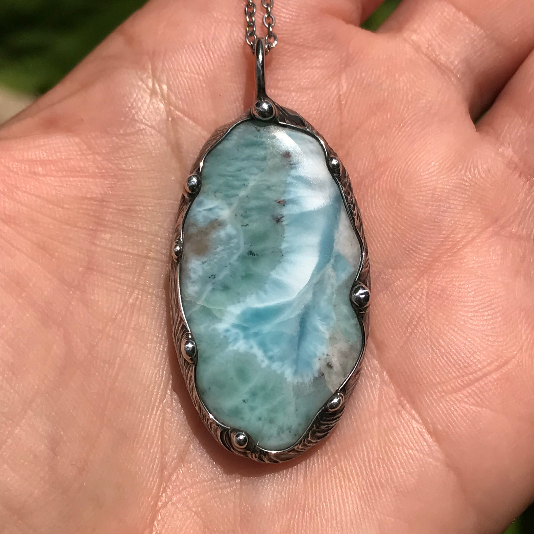 Larimar crystal pendant