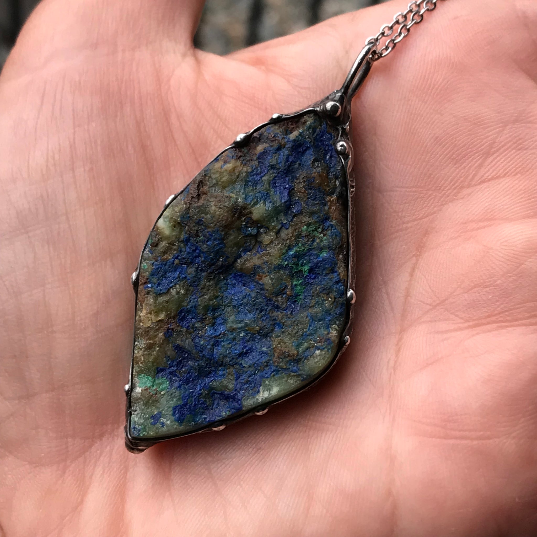 Rough Azurite pendant