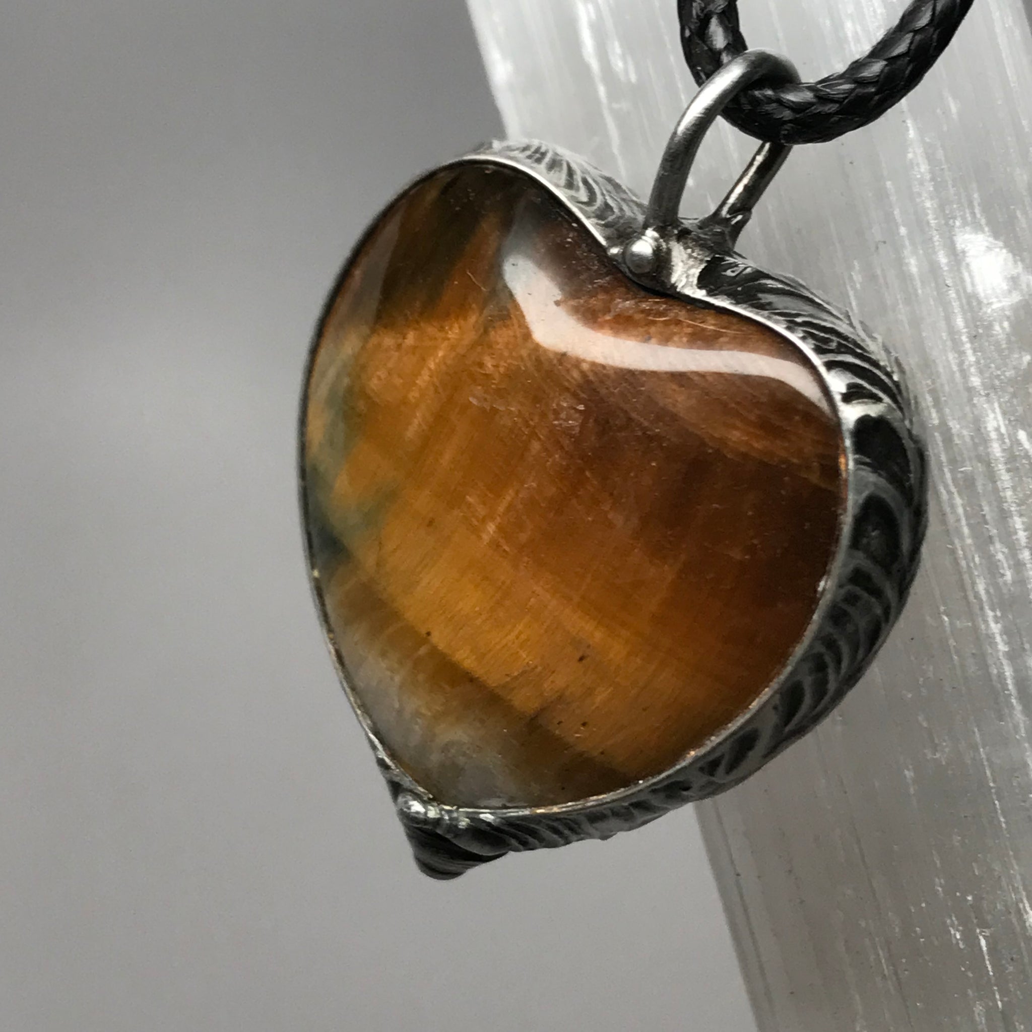 Tigereye heart pendant