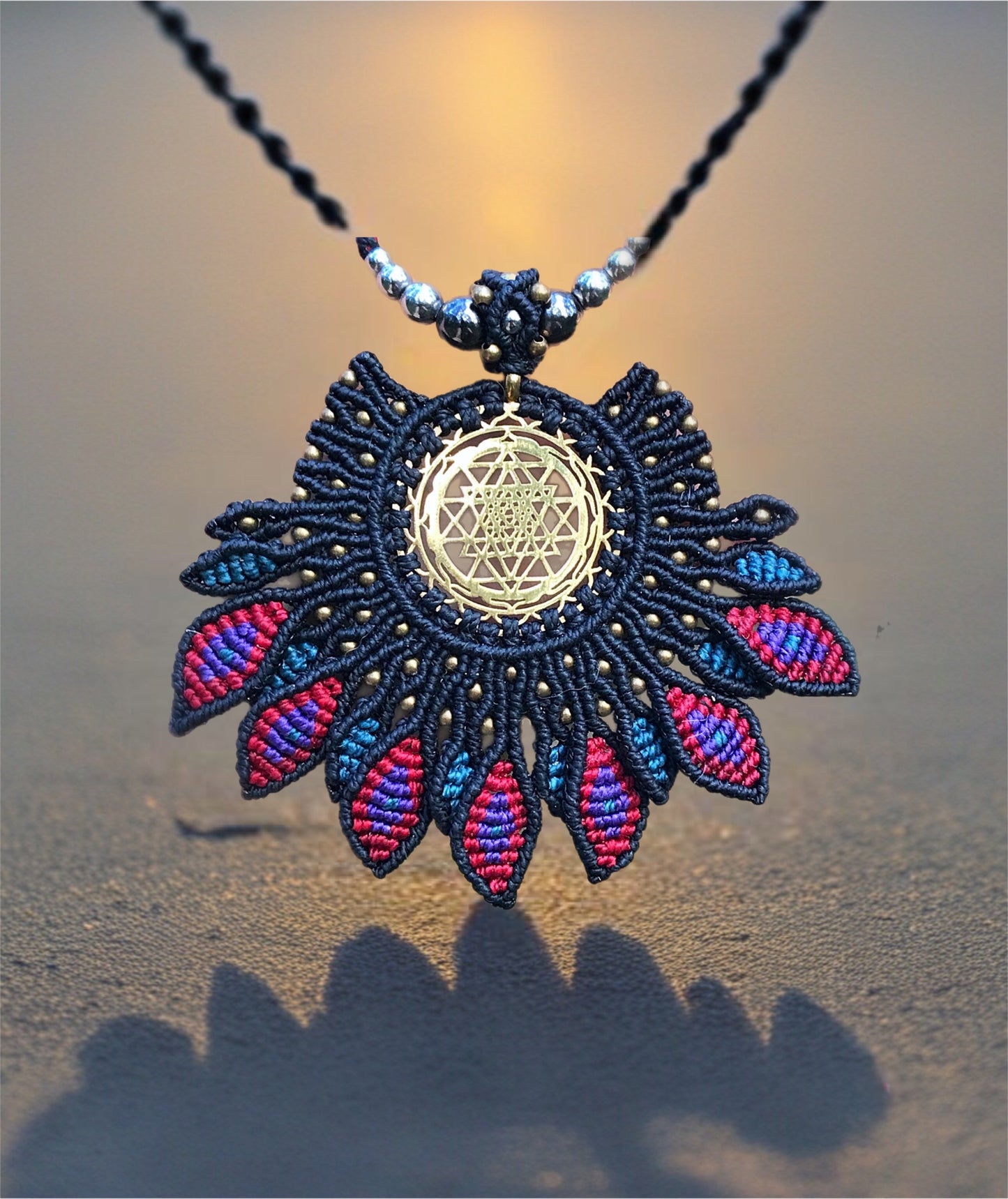 Sri Yatra Macrame Statement pendant