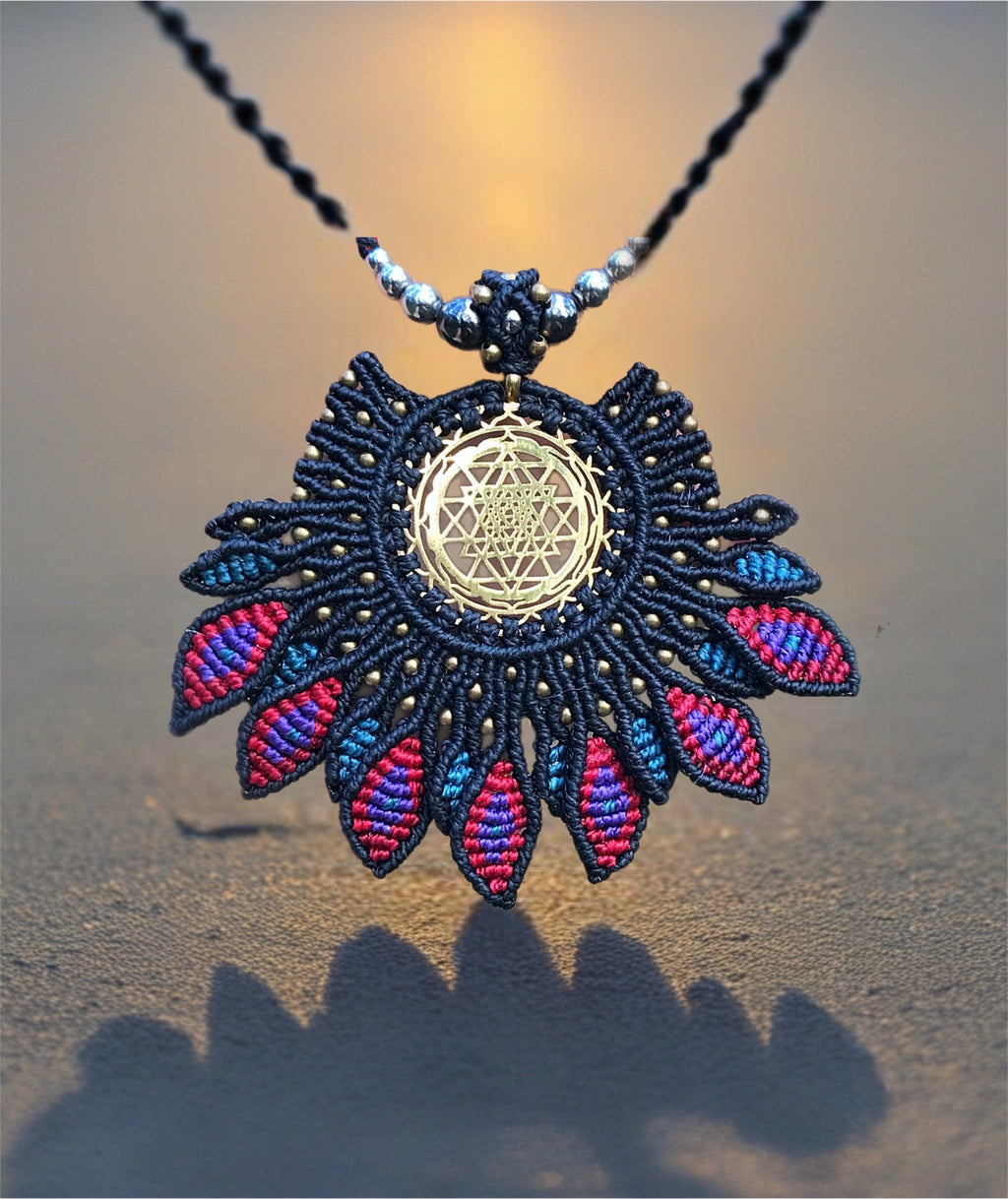 Sri Yatra Macrame Statement pendant