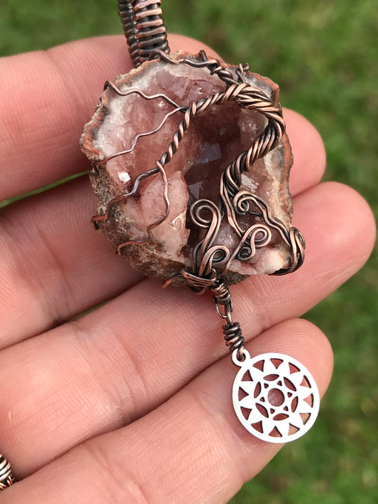 Pink Amethyst Anahata HomeTree pendant