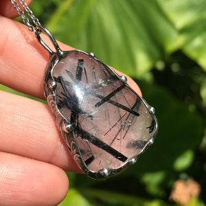 Tourmalinated Quartz pendant