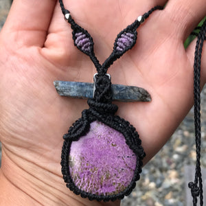 Purple Stichtite and polished Kyanite