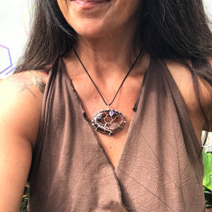 Tree of Life on Smoky Quartz with Ethiopian Opal and labradorite