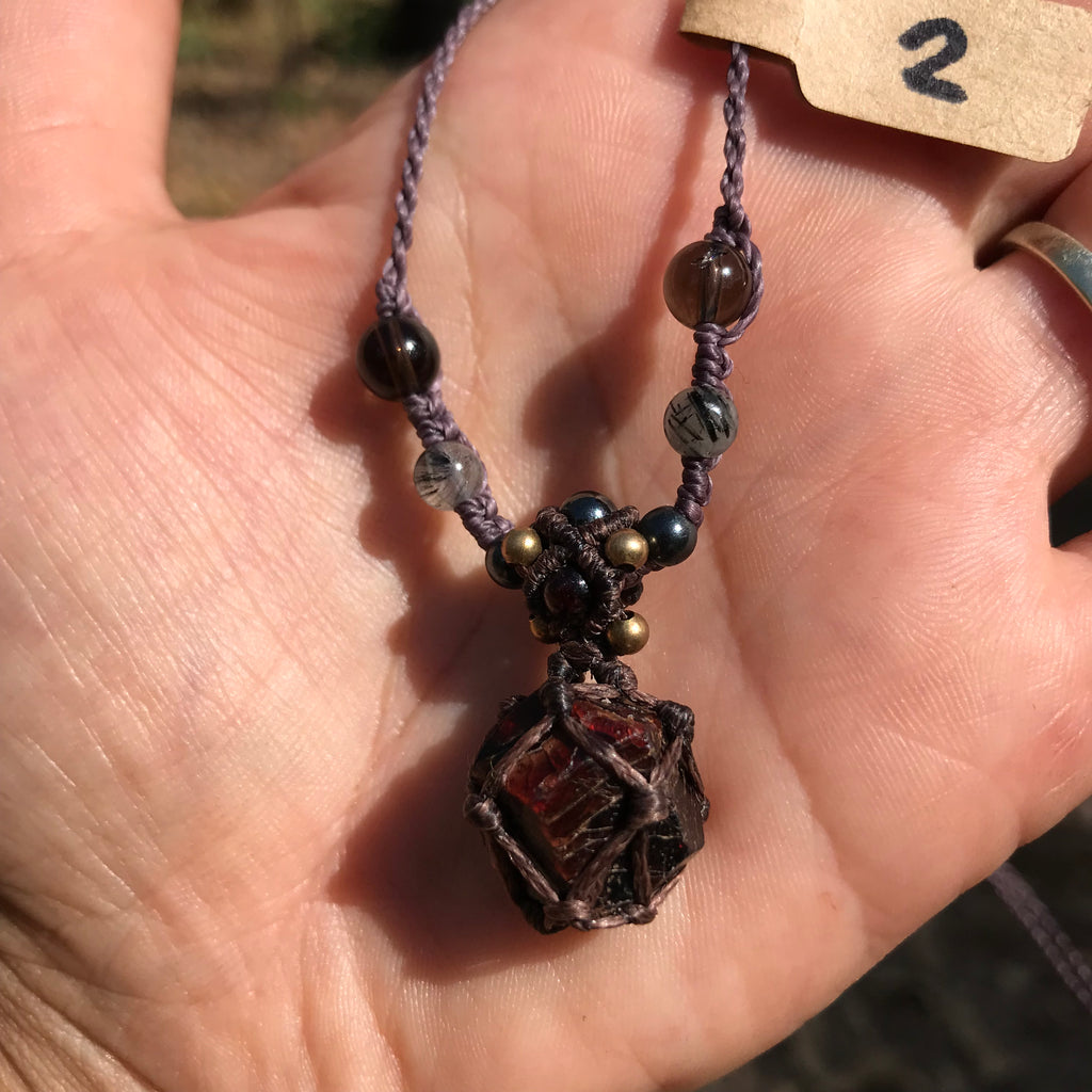 Natural Garnet Dodecahedron pendant (2)