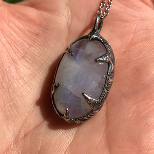 Rainbow Moonstone statement pendant