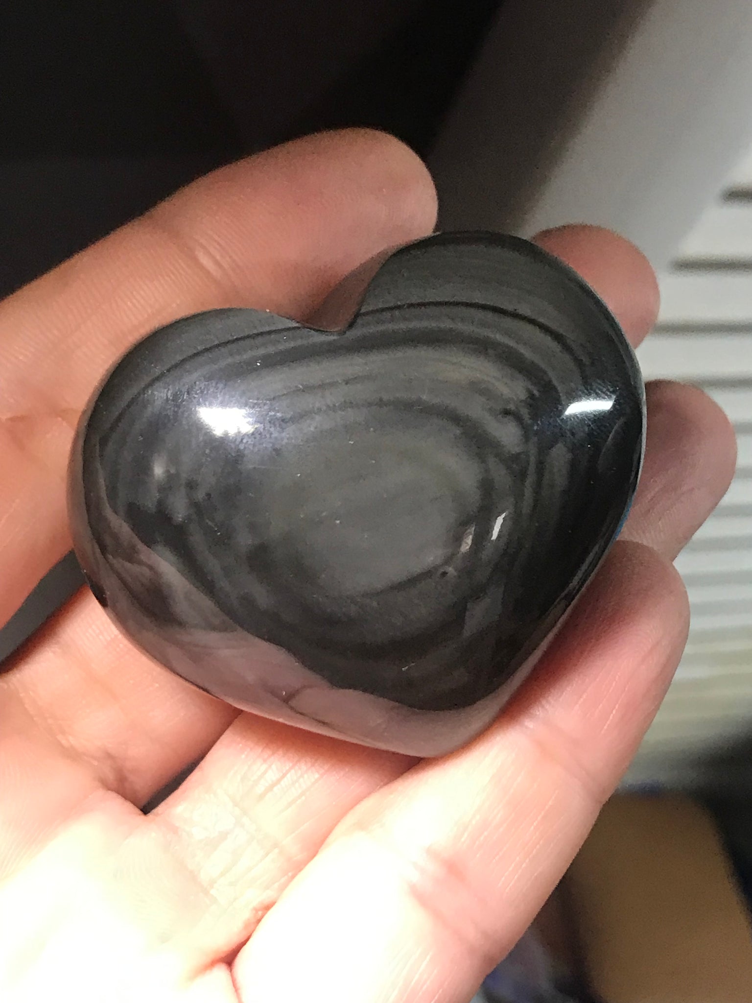Rainbow Obsidian Crystal Heart