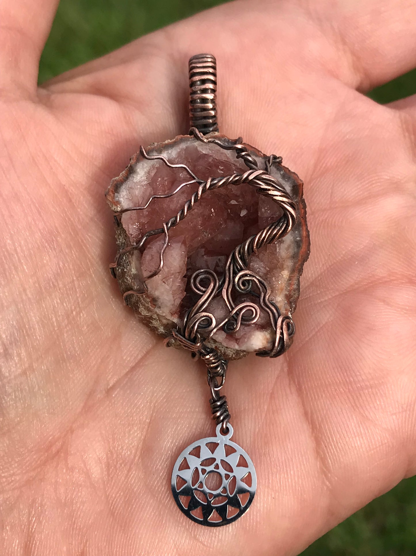 Pink Amethyst Anahata HomeTree pendant