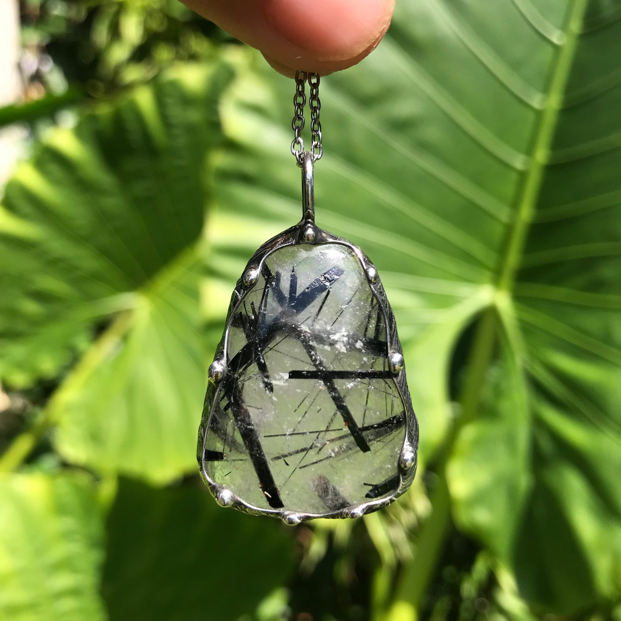 Tourmalinated Quartz pendant