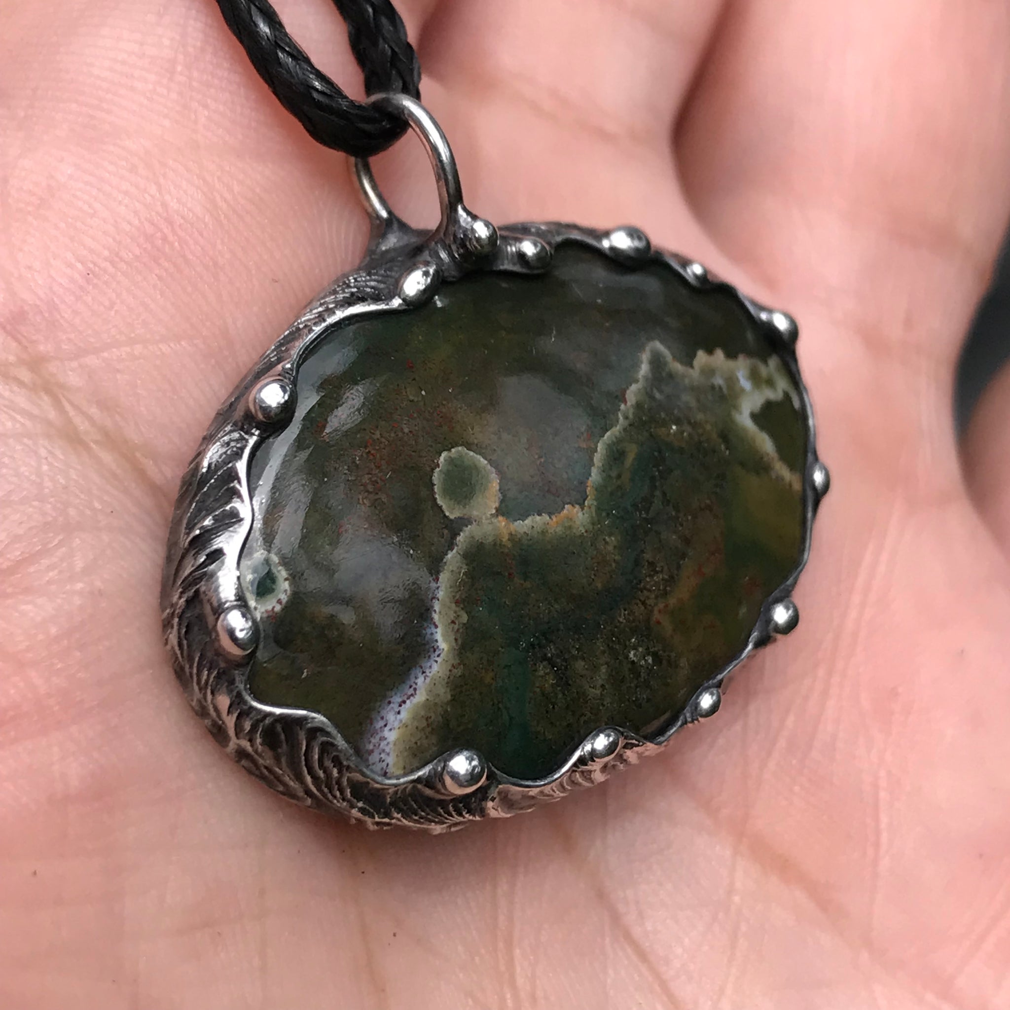 Ocean jasper crystal pendant
