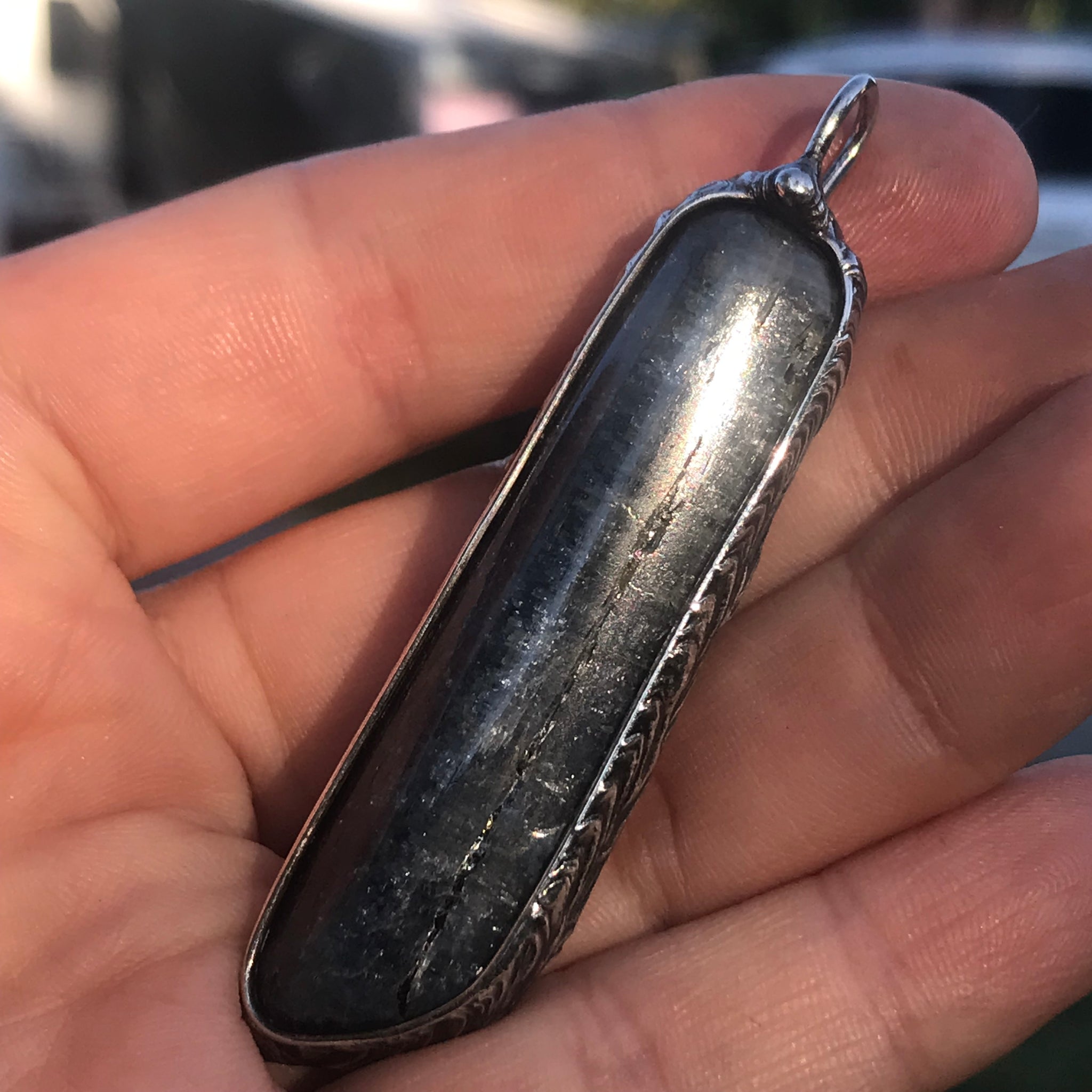 Blue polished Kyanite