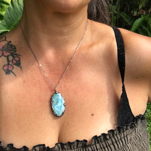 Larimar crystal pendant