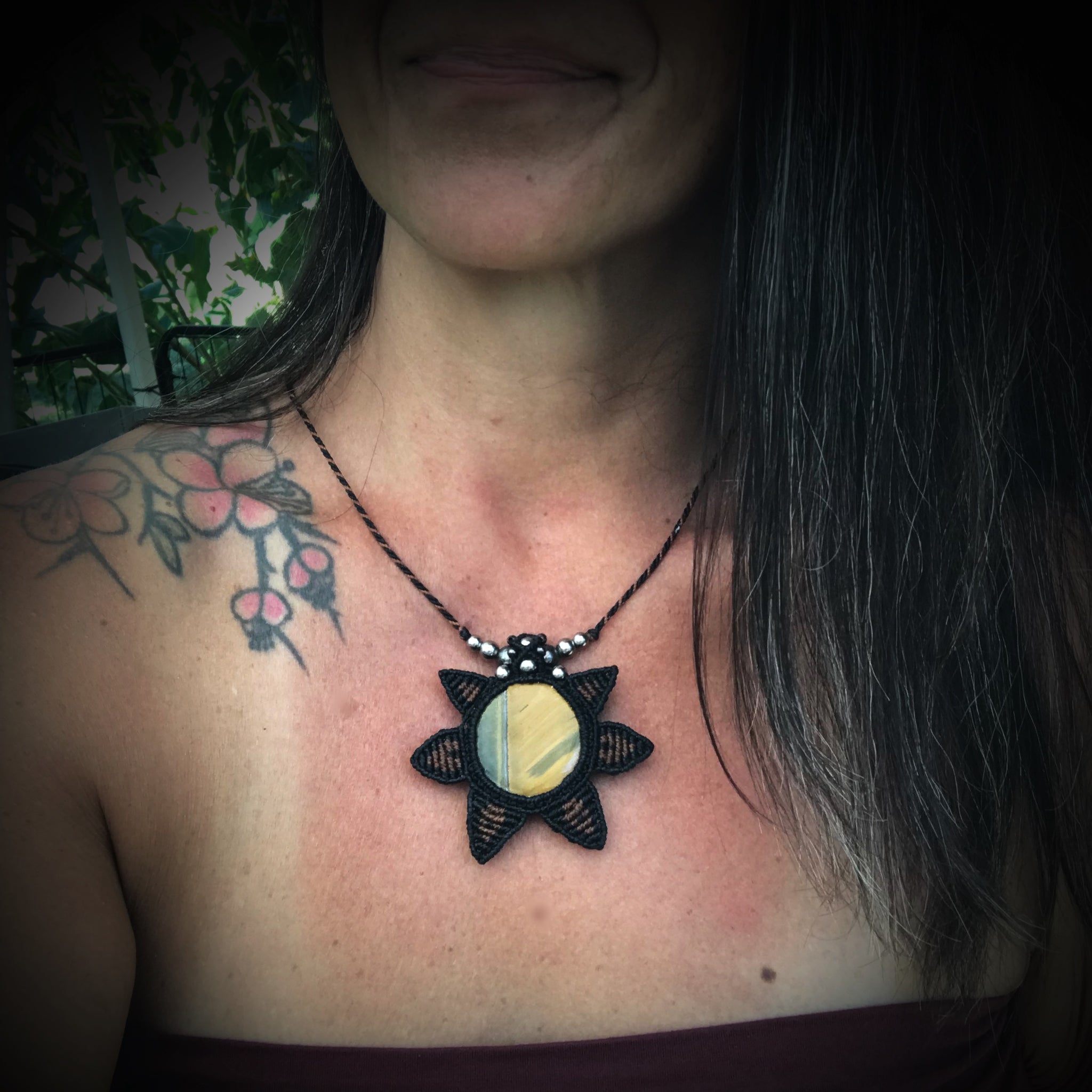 Tigereye macrame  pendant