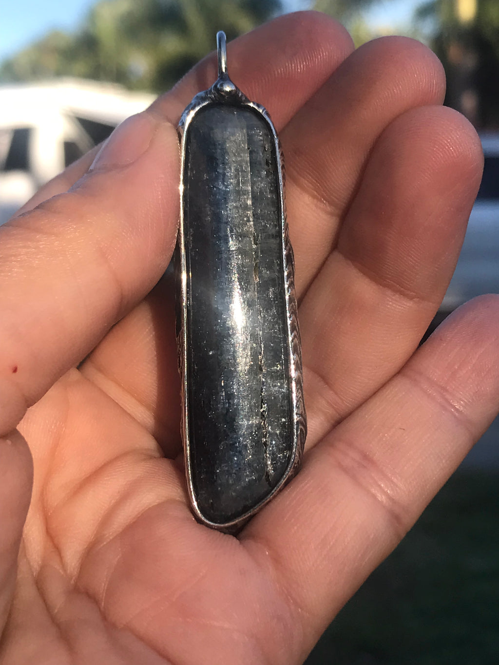 Blue polished Kyanite