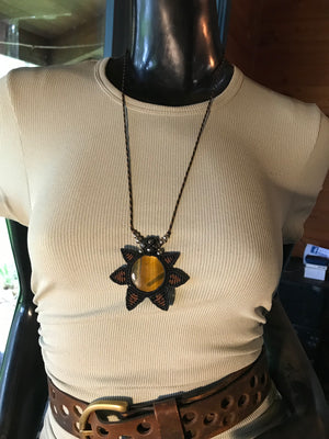 Tigereye macrame  pendant