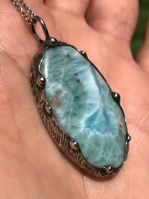 Larimar crystal pendant