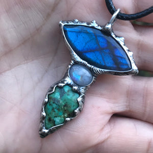 Labradorite, Rainbow Moonstone and persian Turquoise