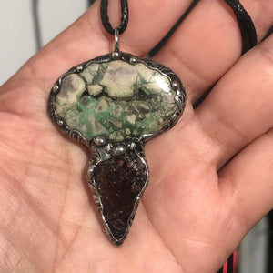 Variscite and Australian Zircon pendant