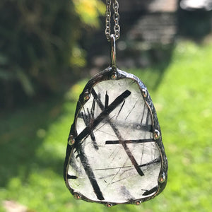 Tourmalinated Quartz pendant