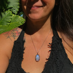 Rainbow Moonstone statement pendant