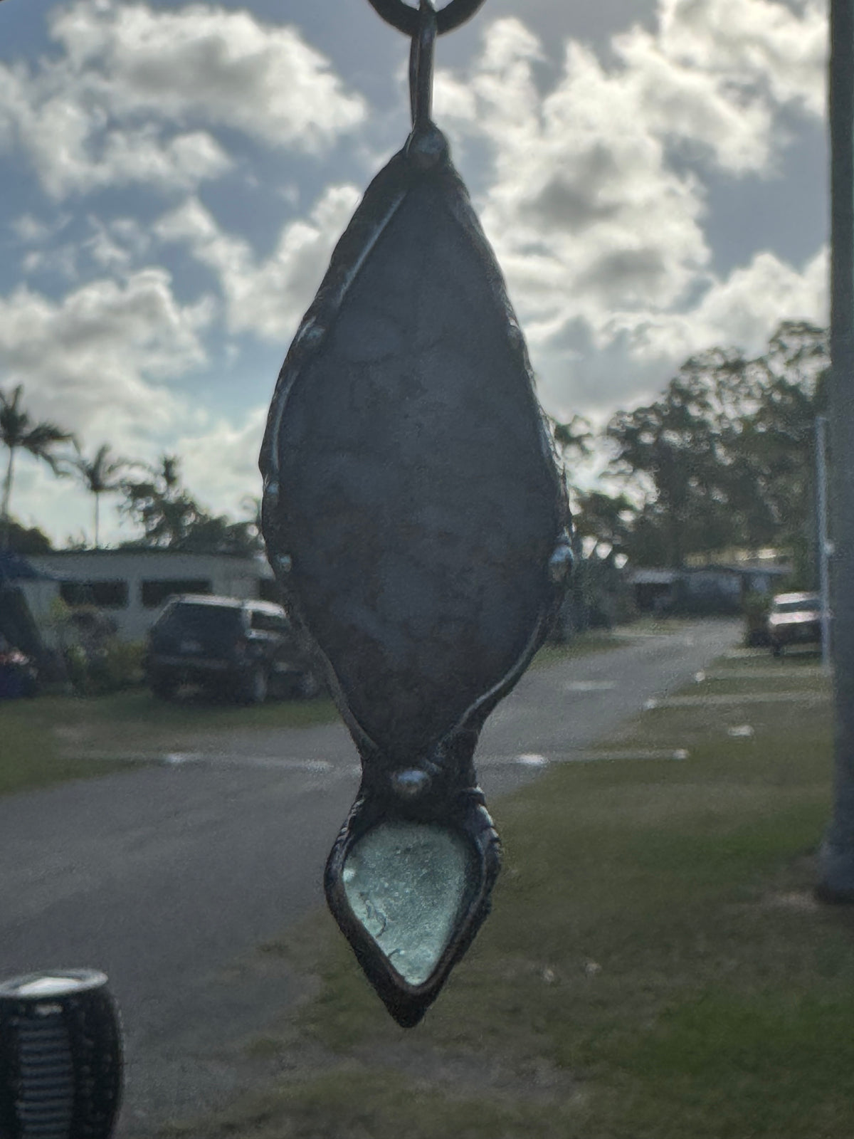 Blue peruvian Opal with sea glass