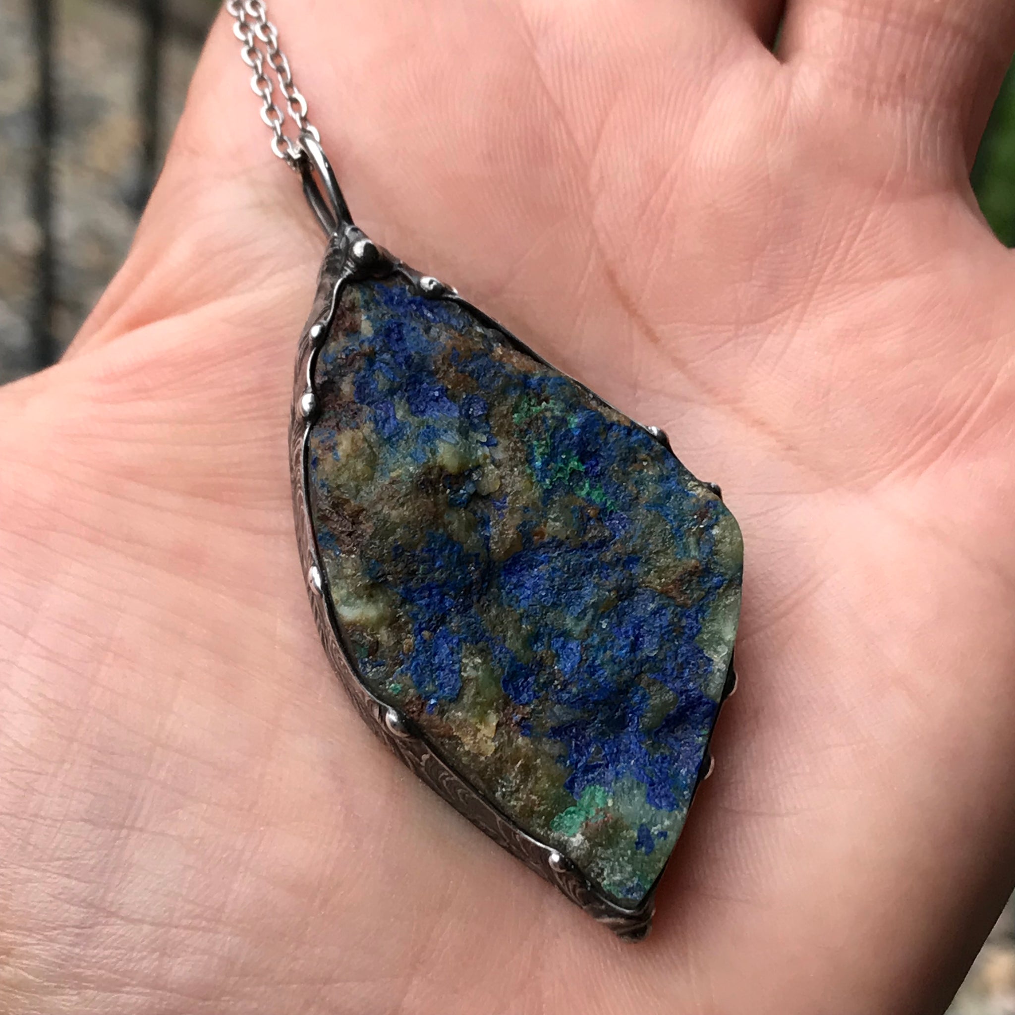 Rough Azurite pendant