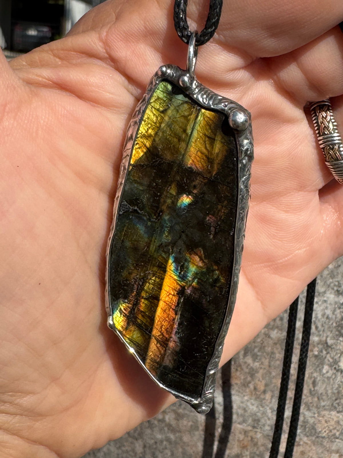 THE PORTAL KEEPER - Rare Golden Flash Labradorite Talisman